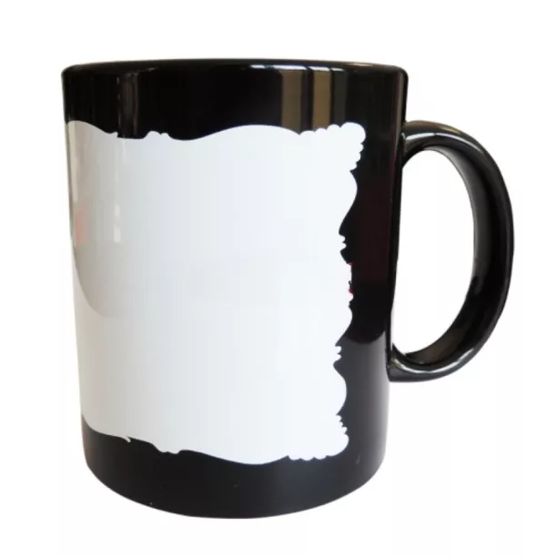 Tazza nera con superficie bianca sublimabile (ADC143)