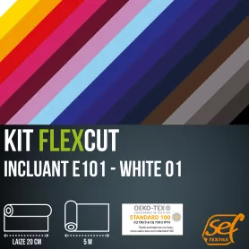 Kit di rotoli FlexCut (5m-Larghezza20cm) con E101 - BIANCO