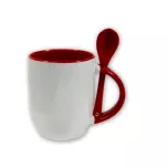 Tazza con cucchiaio integrato - manico e interno colorato - M-SPI