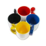 Tazza con cucchiaio integrato - manico e interno colorato - M-SPI